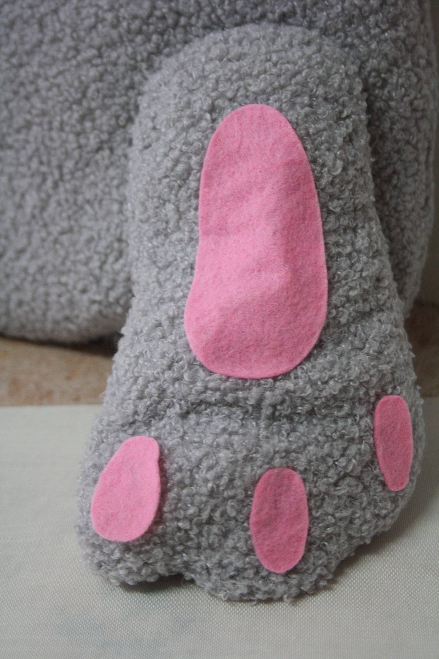 Bunny bottom cushion - cuddly cushion with feet