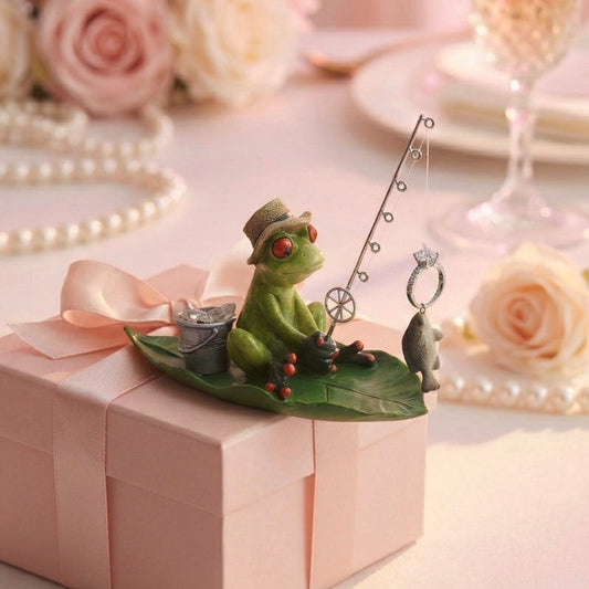 frecher Angler Frosch auf Blatt