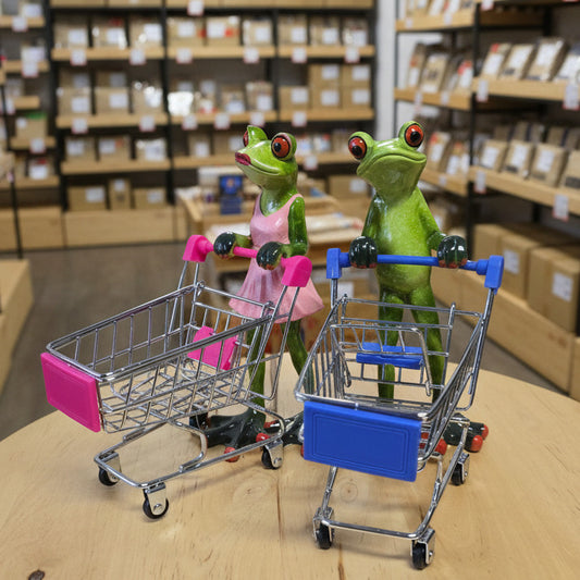 Frosch mit Einkaufswagen Shoppingqueen