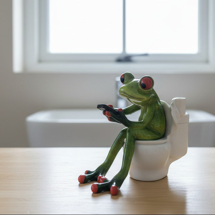 Frosch auf dem Klo