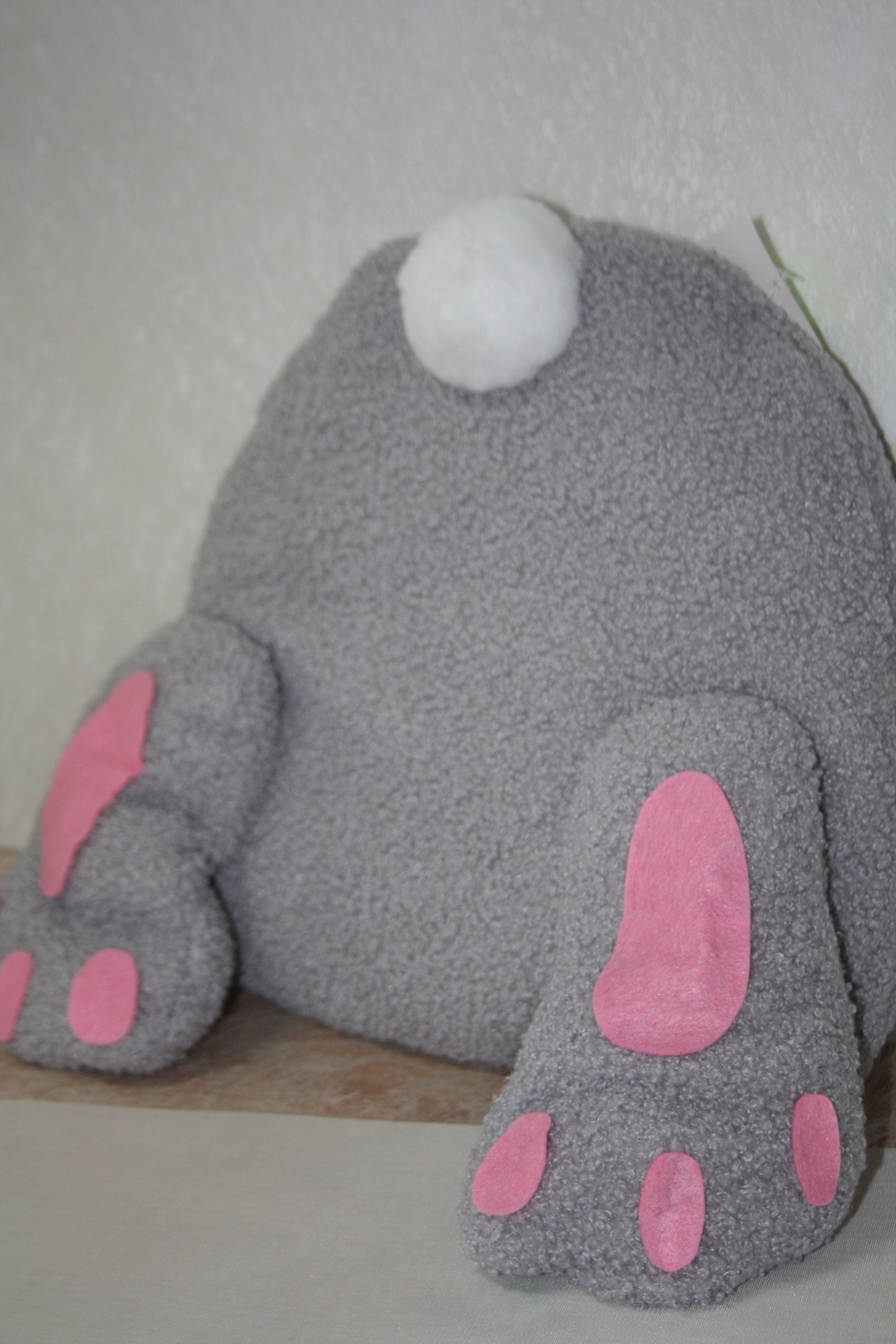 Bunny bottom cushion - cuddly cushion with feet