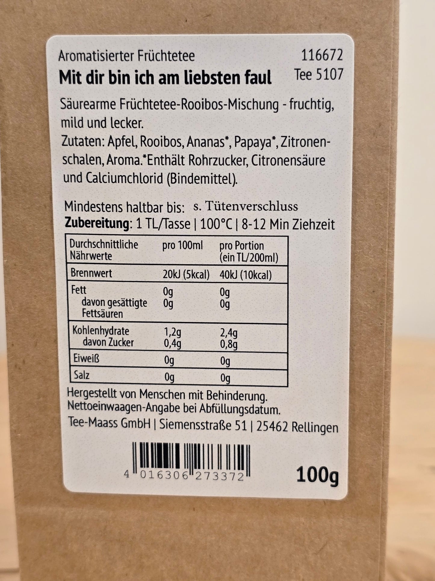 Té Rooibos con sabor a frutas para amigos
